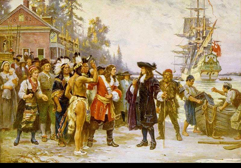 Jean Leon Gerome Ferris The Landing of William Penn oil painting image